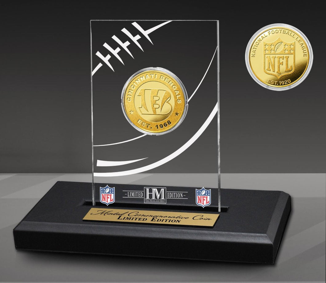 Cincinnati Bengals Gold Coin With Acrylic Display