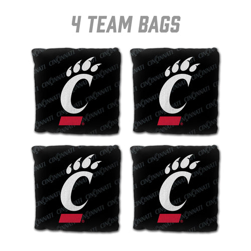 Cincinnati Bearcats Cornhole Bags  4 Pack - Black