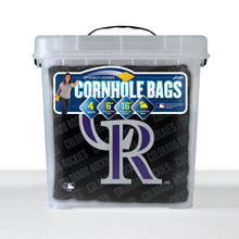 Colorado Rockies Cornhole Bags  - 4 Pack - Black