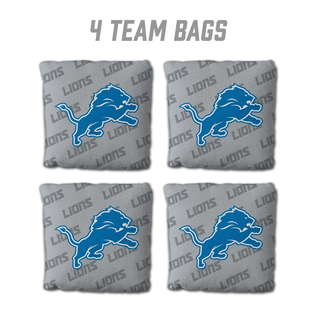 Detroit Lions Cornhole Bags 4 Pack - Gray