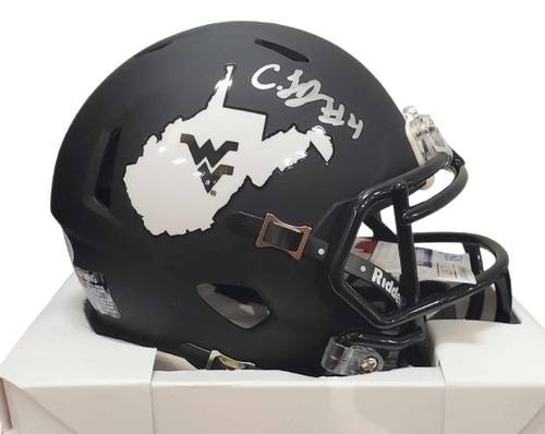 CJ Donaldson WVU Mountaineers Signed Coal Rush Mini Helmet JSA