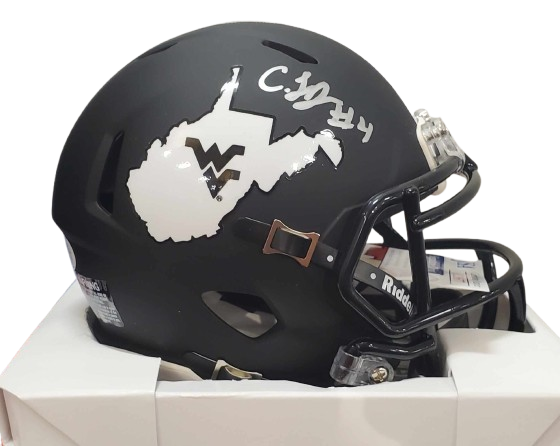 CJ Donaldson WVU Mountaineers Signed Coal Rush Mini Helmet JSA