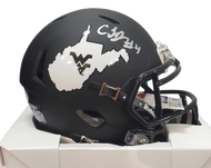 CJ Donaldson WVU Mountaineers Signed Coal Rush Mini Helmet JSA