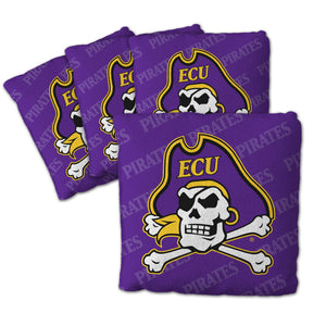 East Carolina Pirates Cornhole Bags  4 Pack - Purple