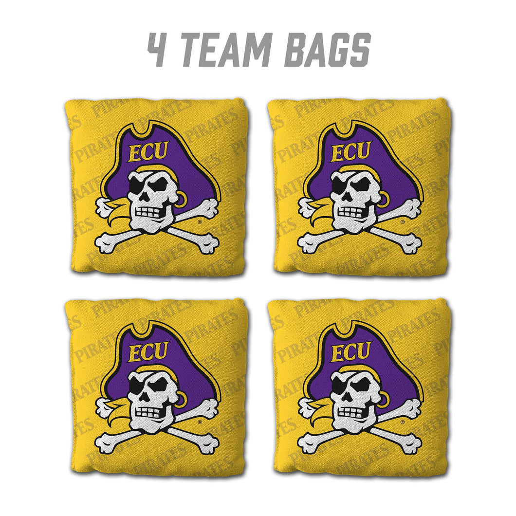 East Carolina Pirates Cornhole Bags  4 Pack - Yellow