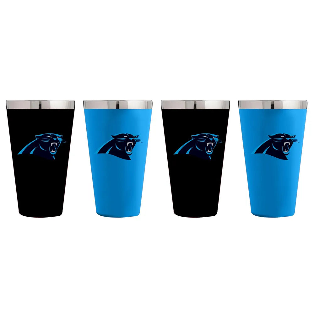 Carolina Panthers 4-Pack Matte Color Stainless Steel Pint Glass Set