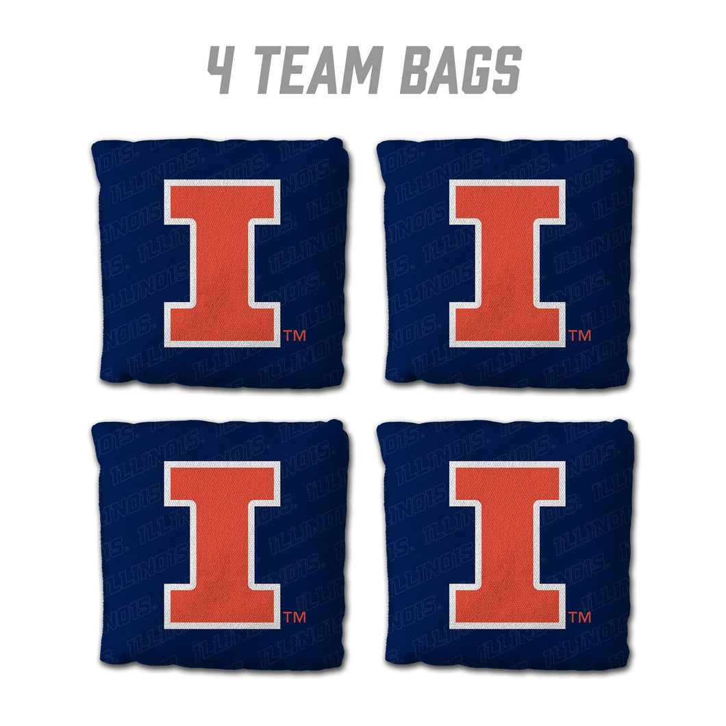 Illinois Fighting Illini Cornhole Bags 4 Pack - Blue