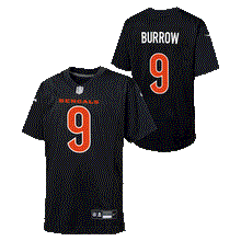 Joe Burrow Cincinnati Bengals #9 Carbon Black Youth Jersey