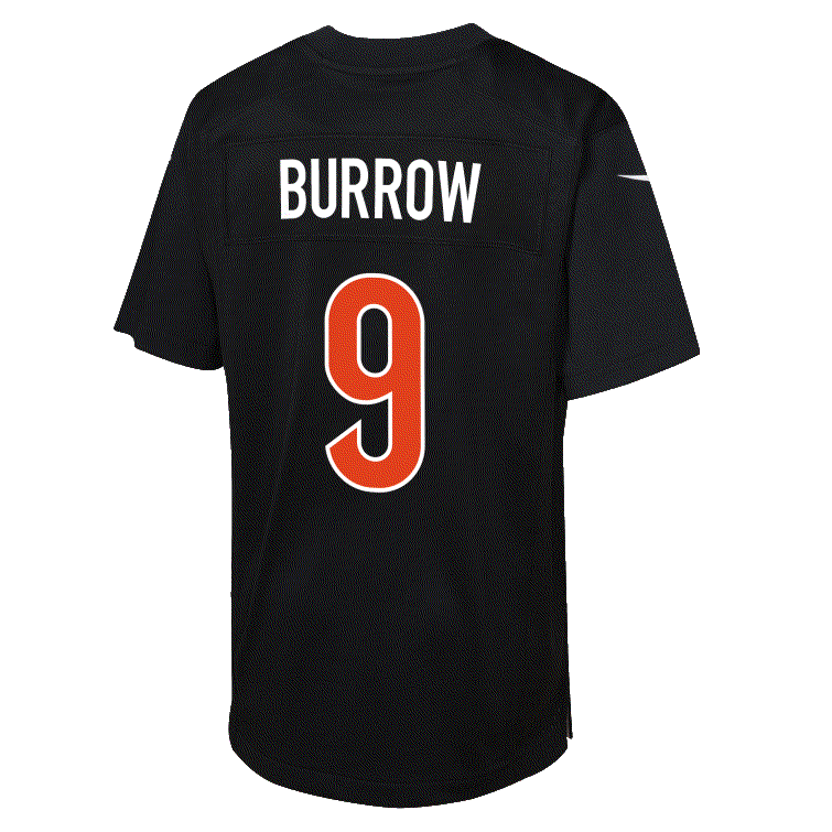 Joe Burrow Cincinnati Bengals #9 Carbon Black Youth Jersey