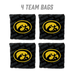 Iowa Hawkeyes Cornhole Bags  4 Pack - Black