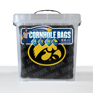 Iowa Hawkeyes Cornhole Bags  4 Pack - Black