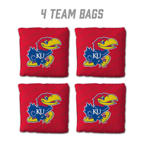 Kansas Jayhawks Cornhole Bags 4 Pack - Red