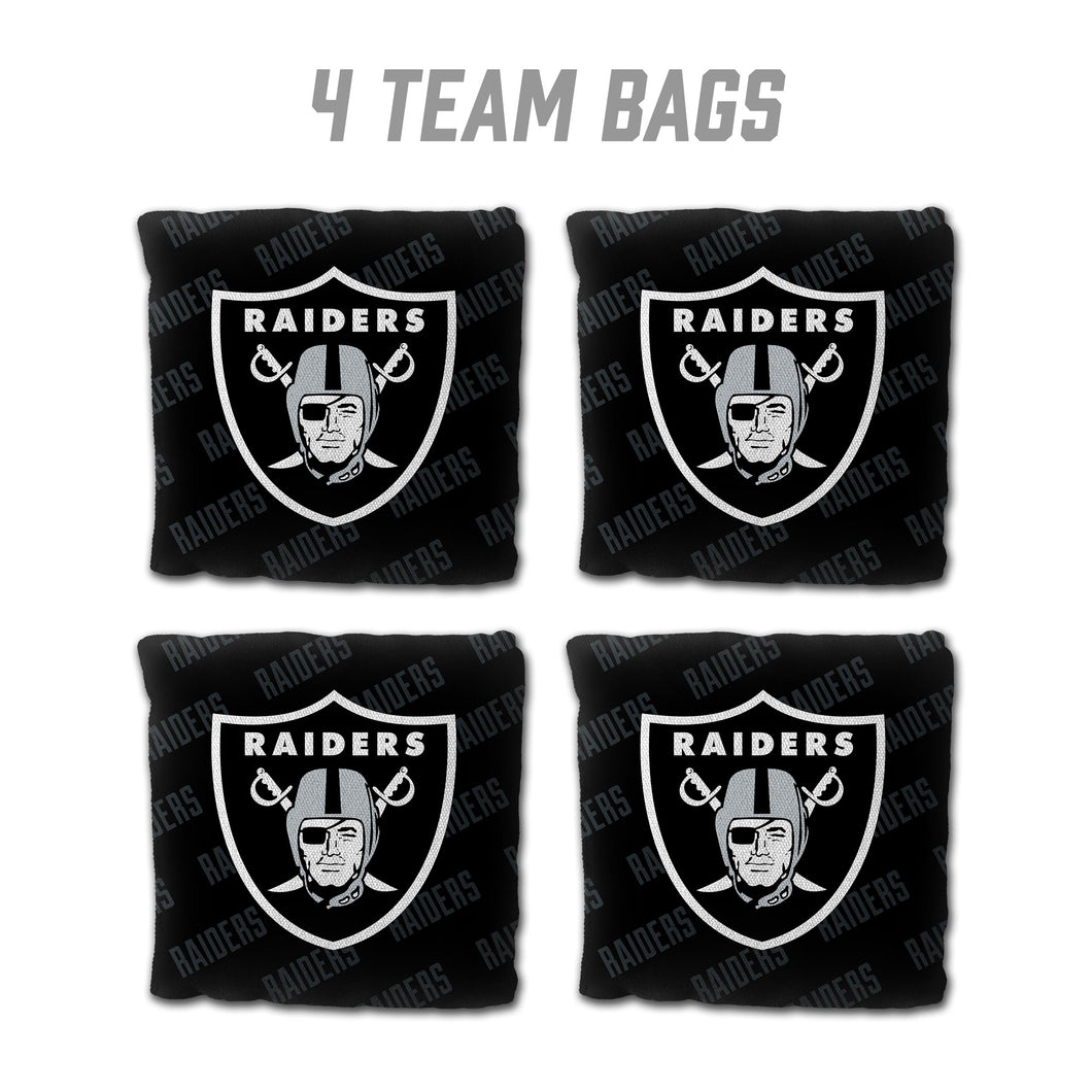 Las Vegas Raiders Cornhole Bags 4 Pack - Black