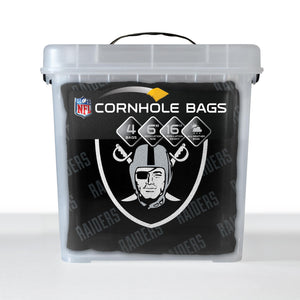 Las Vegas Raiders Cornhole Bags 4 Pack - Black