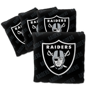 Las Vegas Raiders Cornhole Bags 4 Pack - Black