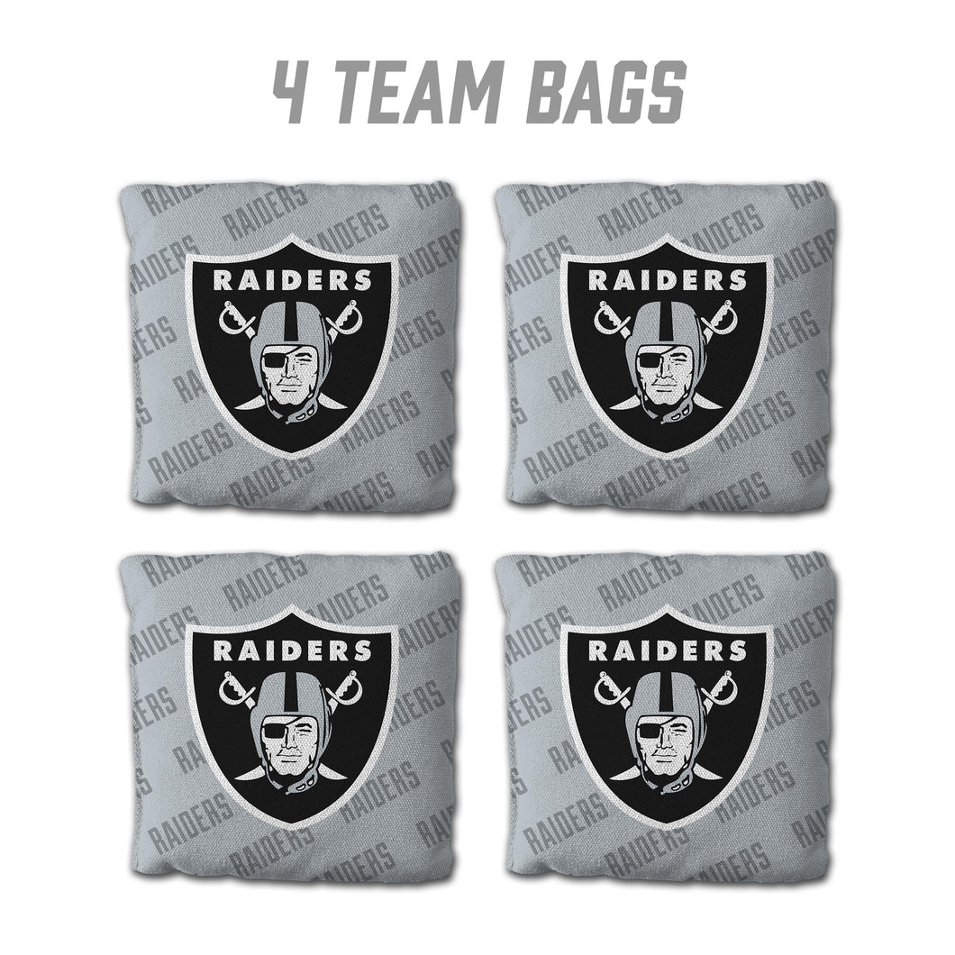Las Vegas Raiders Cornhole Bags 4 Pack - Gray