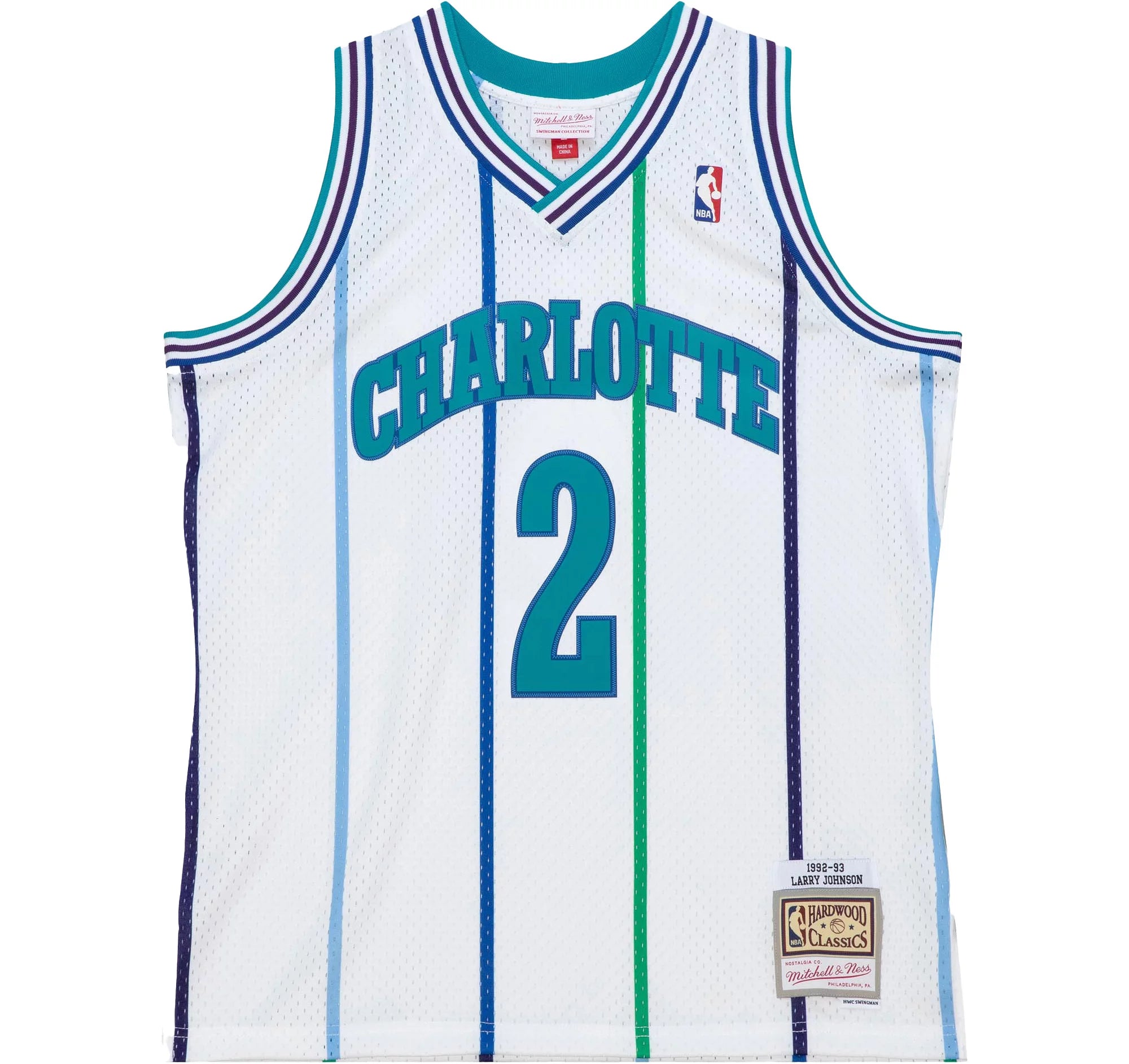 Mitchell Ness Swingman Larry Johnson Charlotte Hornets 1992 93 Jersey