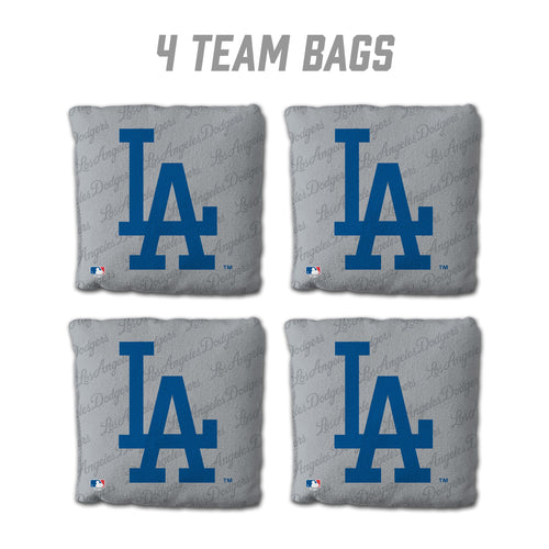 Los Angeles Dodgers Cornhole Bags - 4 Pack - Gray