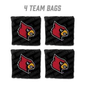 Louisville Cardinals Cornhole Bags  4 Pack - Black