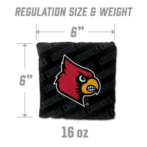 Louisville Cardinals Cornhole Bags  4 Pack - Black