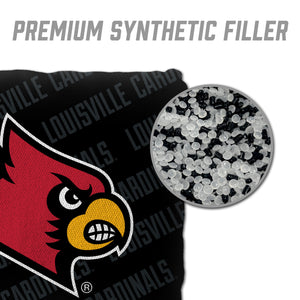 Louisville Cardinals Cornhole Bags  4 Pack - Black