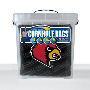 Louisville Cardinals Cornhole Bags  4 Pack - Black
