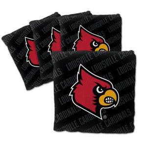 Louisville Cardinals Cornhole Bags  4 Pack - Black