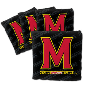 Maryland Terrapins Cornhole Bags  4 Pack - Black