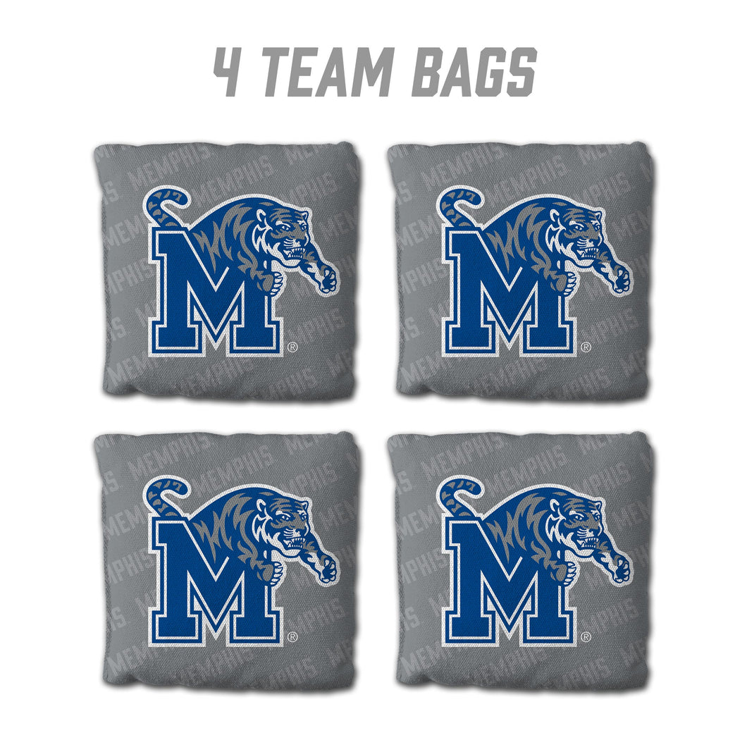 Memphis Tigers Cornhole Bags  4 Pack - Gray