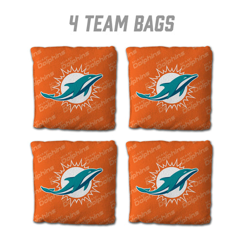 Miami Dolphins Cornhole Bags 4 Pack - Orange