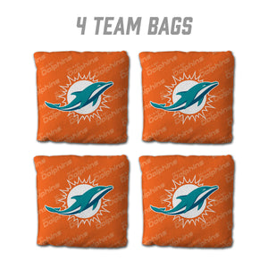Miami Dolphins Cornhole Bags 4 Pack - Orange
