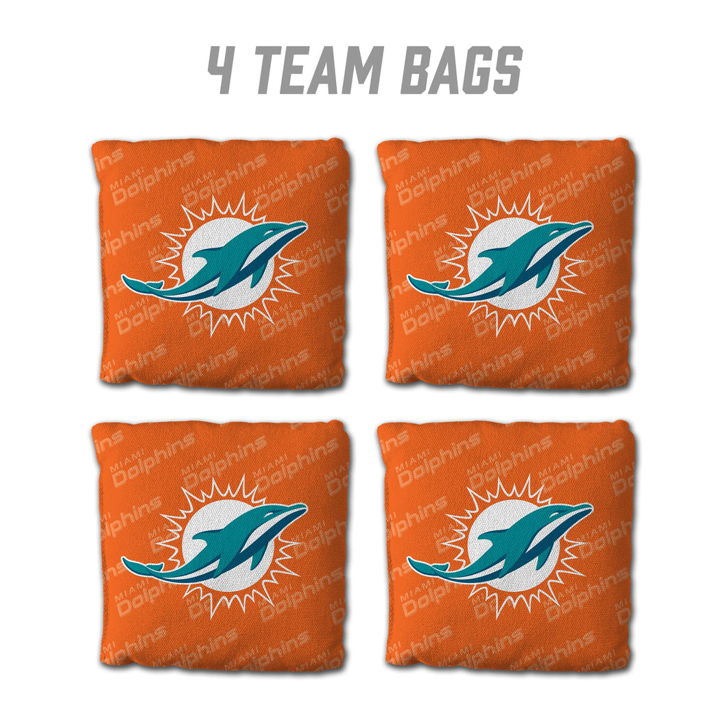 Miami Dolphins Cornhole Bags 4 Pack - Orange
