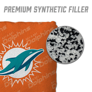 Miami Dolphins Cornhole Bags 4 Pack - Orange
