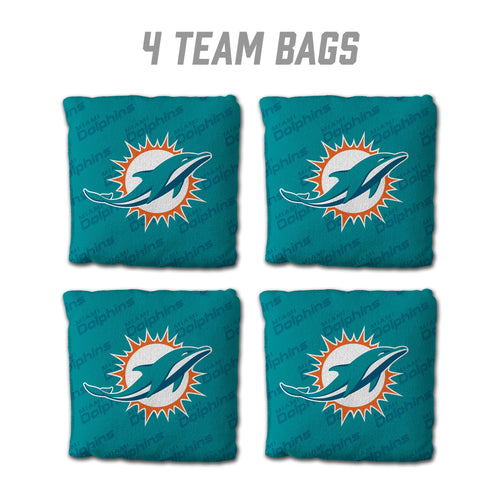 Miami Dolphins Cornhole Bags 4 Pack - Teal