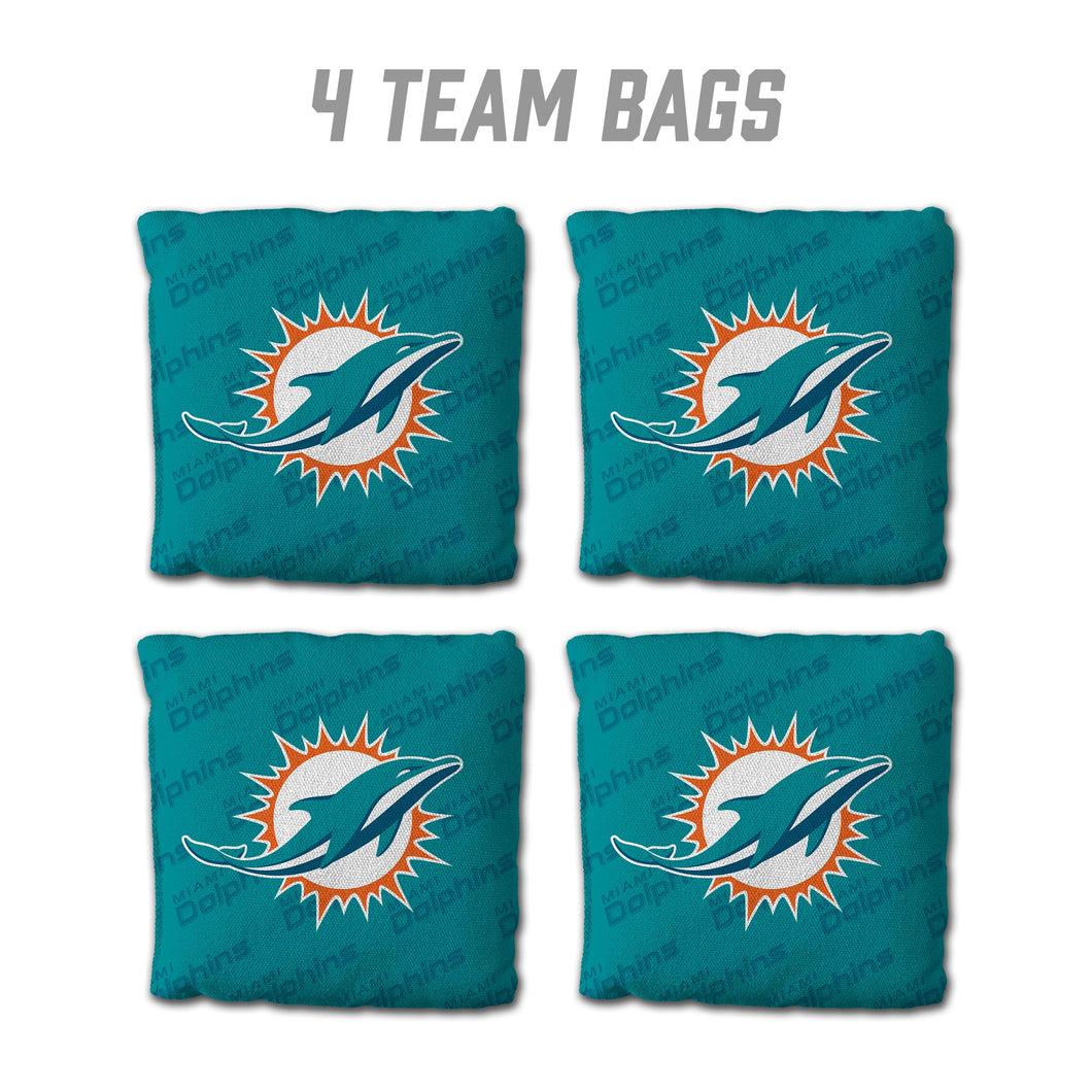 Miami Dolphins Cornhole Bags 4 Pack - Teal