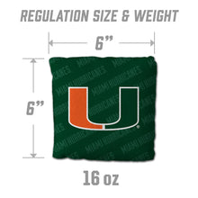 Miami Hurricanes Cornhole Bags  4 Pack - Green