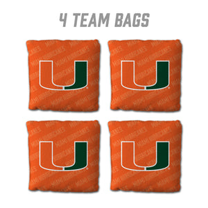 Miami Hurricanes Cornhole Bags 4 Pack - Orange