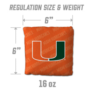 Miami Hurricanes Cornhole Bags 4 Pack - Orange