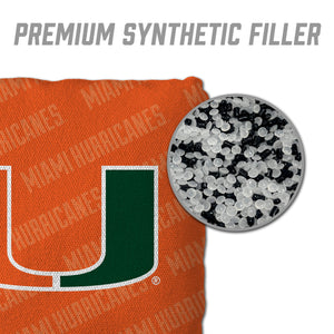 Miami Hurricanes Cornhole Bags 4 Pack - Orange