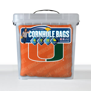 Miami Hurricanes Cornhole Bags 4 Pack - Orange