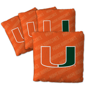 Miami Hurricanes Cornhole Bags 4 Pack - Orange