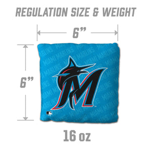 Miami Marlins Cornhole Bags - 4 Pack - Teal