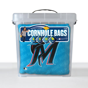 Miami Marlins Cornhole Bags - 4 Pack - Teal