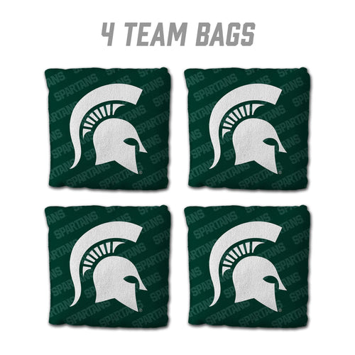 Michigan State Spartans Cornhole Bags  4 Pack - Green