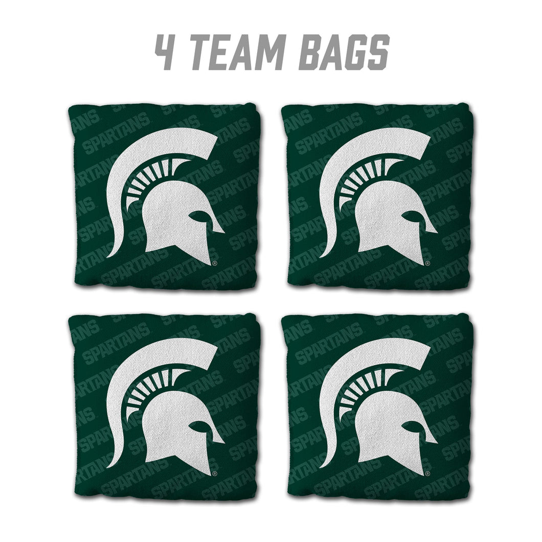 Michigan State Spartans Cornhole Bags  4 Pack - Green