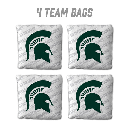 Michigan State Spartans Cornhole Bags  4 Pack - White
