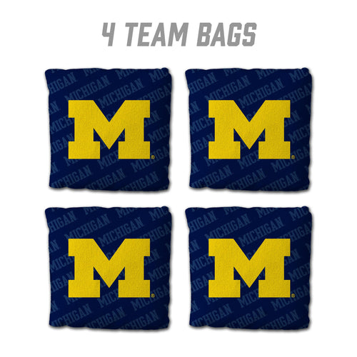 Michigan Wolverines Cornhole Bags 4 Pack - Blue