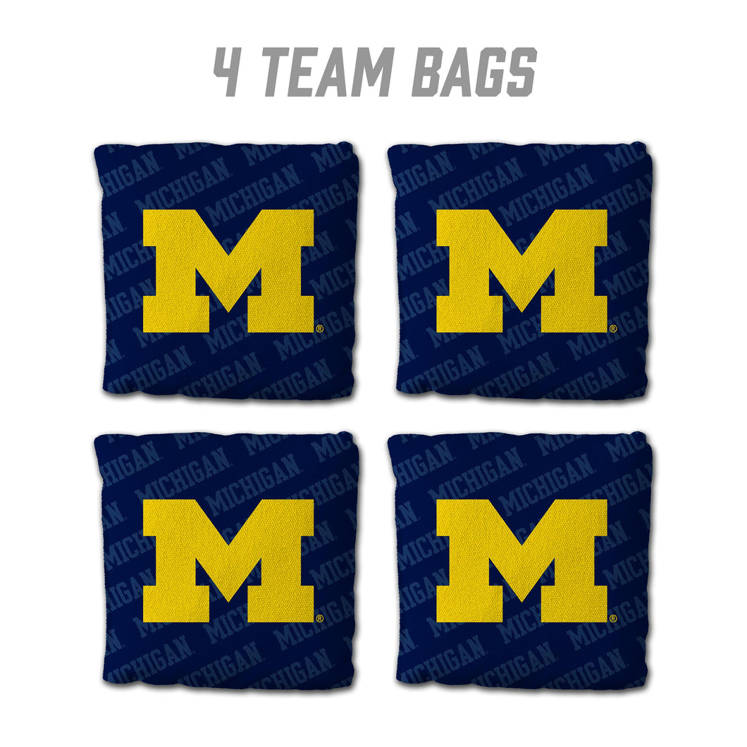 Michigan Wolverines Cornhole Bags 4 Pack - Blue