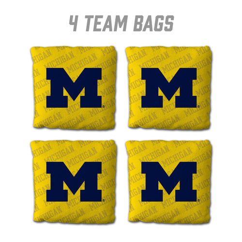 Michigan Wolverines Cornhole Bags 4 Pack - Yellow