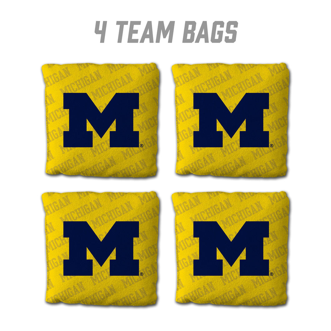 Michigan Wolverines Cornhole Bags 4 Pack - Yellow